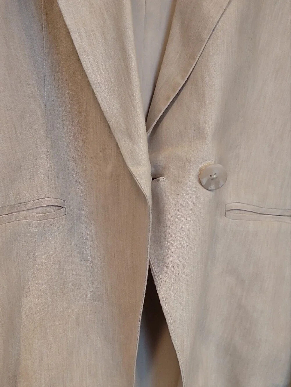 Women's Beige Single-Button Blazer